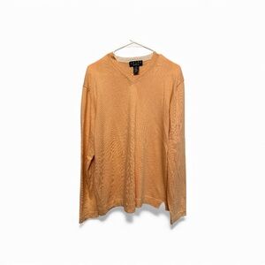 Valda Men’s V-Neck Peach Sweater Made In Italy Medium